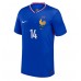 Camiseta Francia Adrien Rabiot #14 Primera Equipación Eurocopa 2024 manga corta